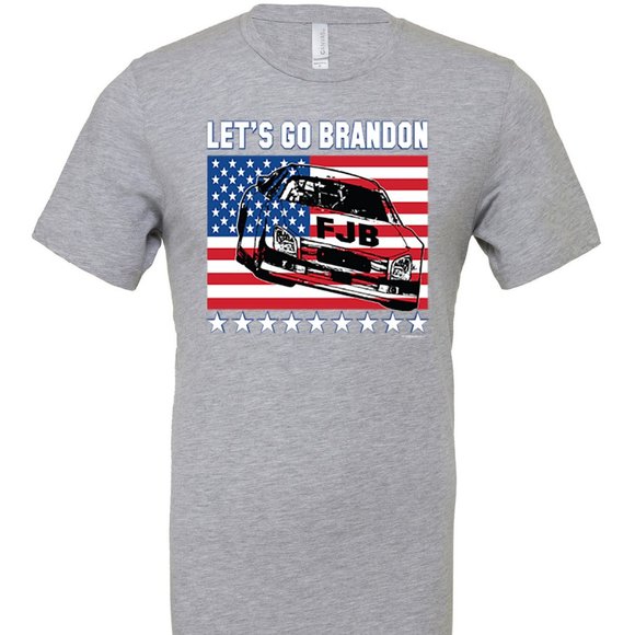 Let's Go Brandon FJB Race Car T-shirt Conservative Republican USA American Flag - Picture 3 of 3